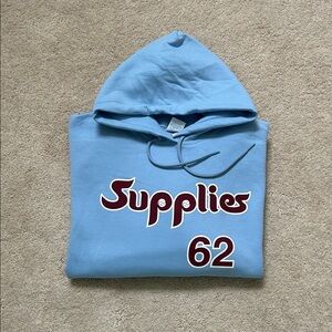 Surfers Supplies | Blue Maroon Sweatshirt Hoodie | XL